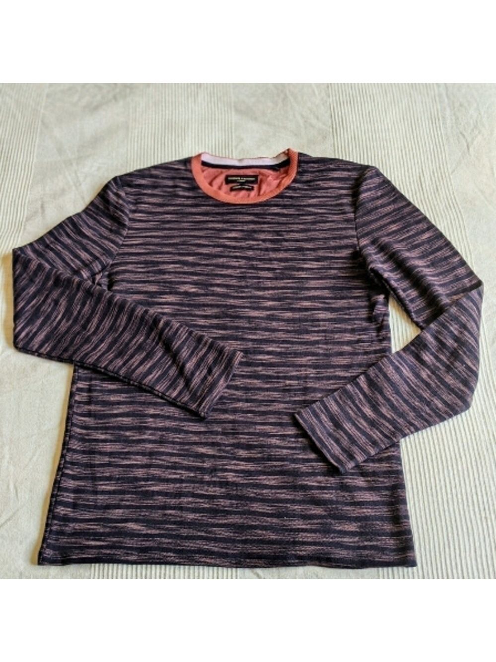 Thomson Richards Crew Neck Pullover Blue Coral Cotton Poly Blend Medium